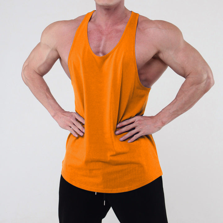 Herren Fitness Tanktop i åndbart bomuldsblandingsmaterial med racerback-snit Stilla