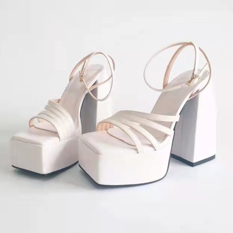 Femme Høj-Plateau Rem-Plateau Sandaler Stilla