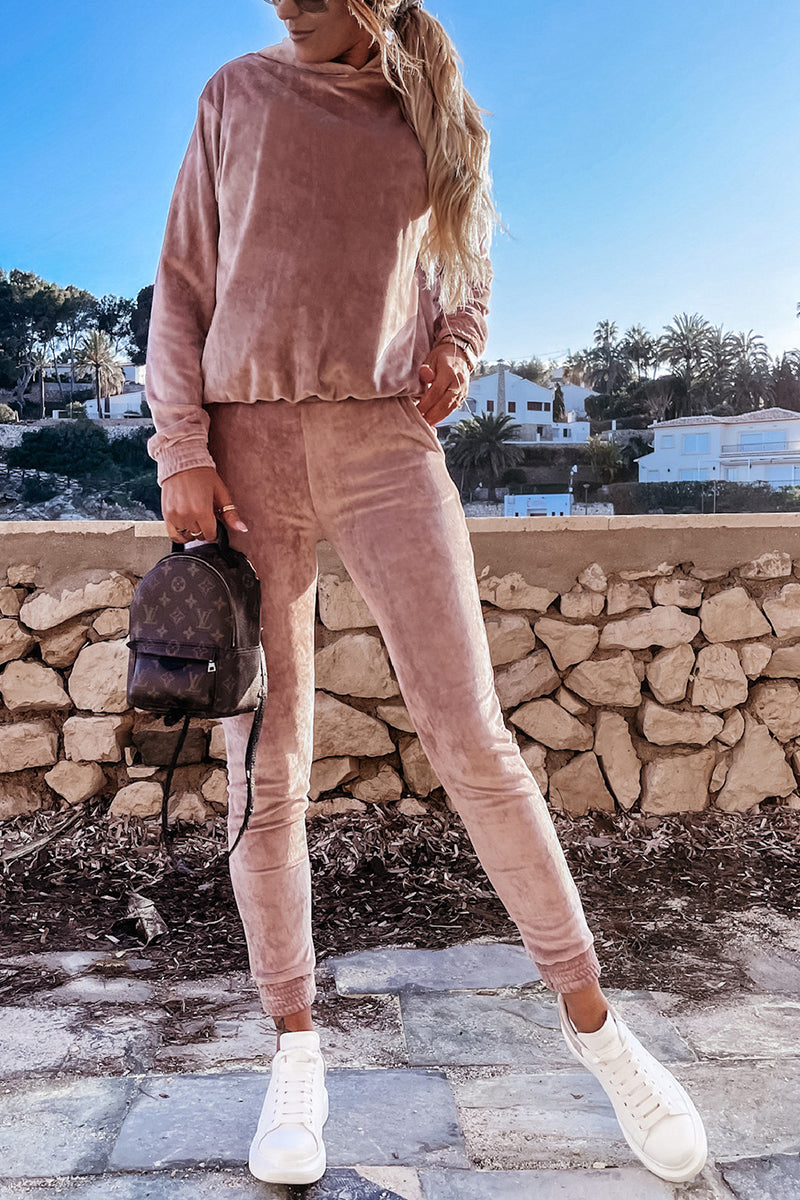 Stilla | Velvet Cozy Hættepullover Jogger Bukser