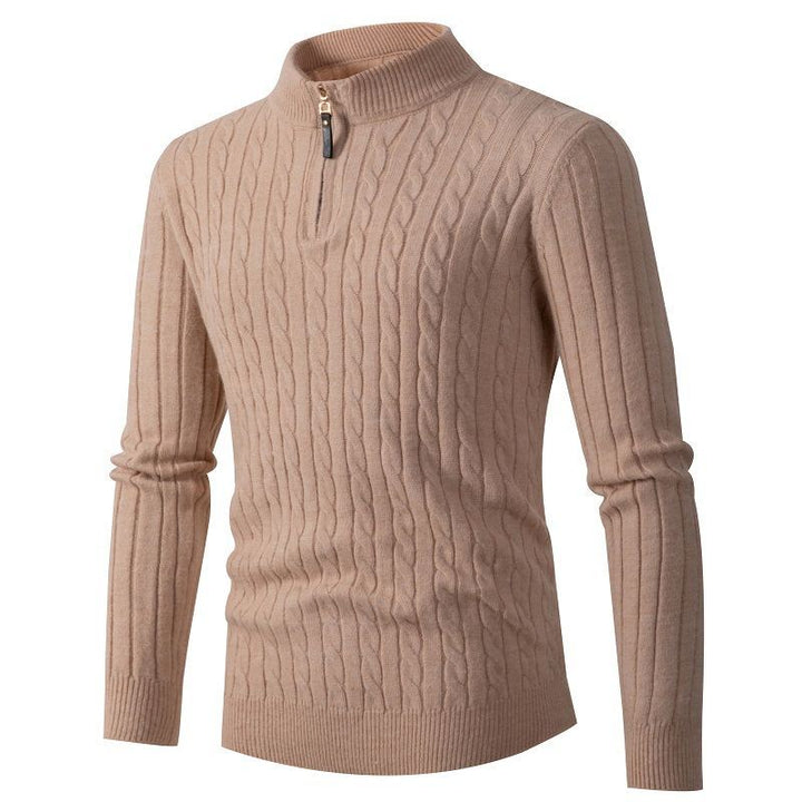 Herrer Kabelstrik Zip-Up Pullover Stilla