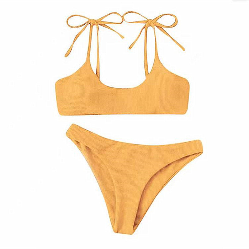 Kvinder Ribbet String-Bikini-Sæt Stilla