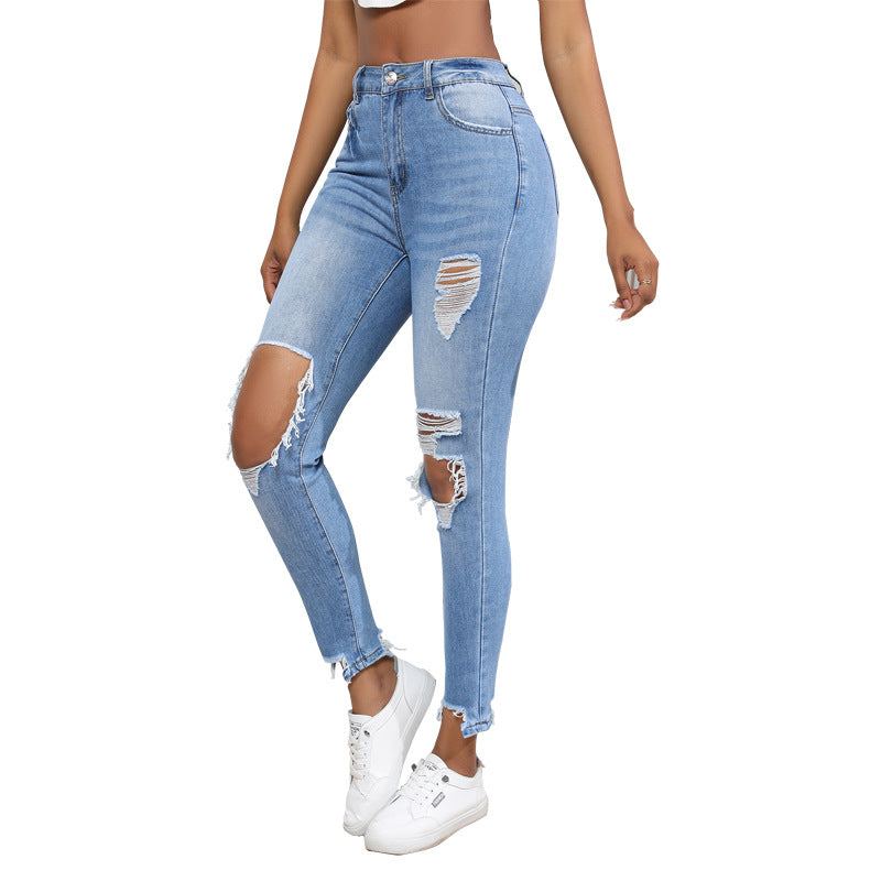 Damer Ripped Jeans Stilla