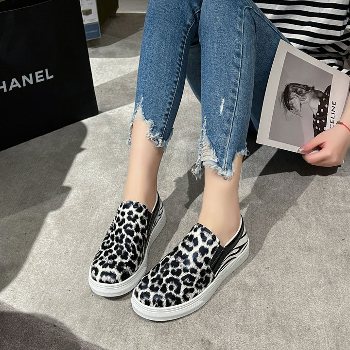 Dame mode Slip-On Sneakers i leopardmønster Stilla