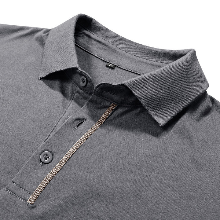Herren polo shirt med trendy design og åndbart stof Stilla