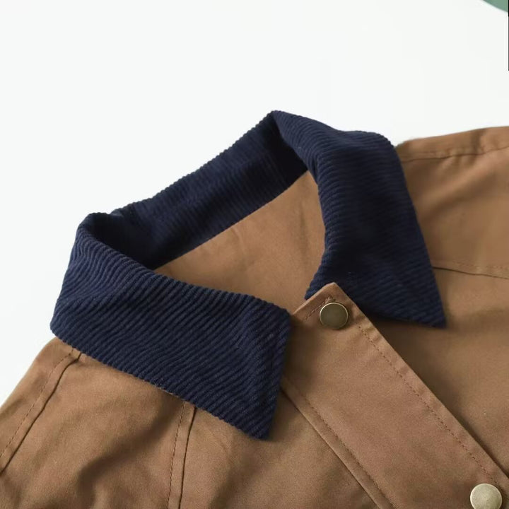 Dame Casual Utility Jakke med Corduroy-krave Stilla