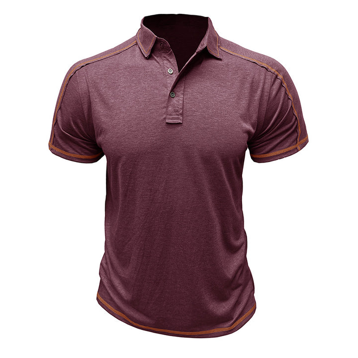 Herrer polo shirt med moderne kontrastsømme og åndbart stof Stilla