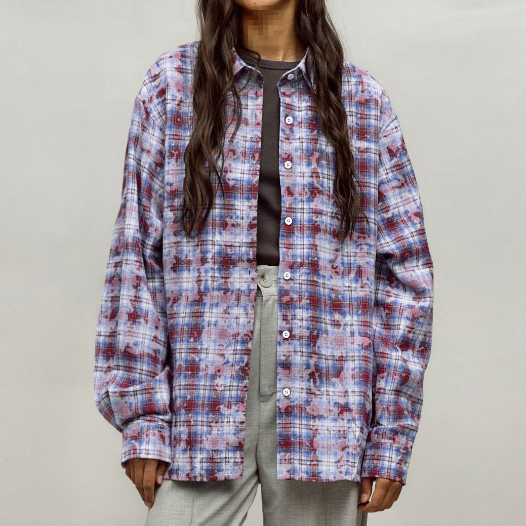 Dame Oversized Karo skjorte med afslappet snit Stilla