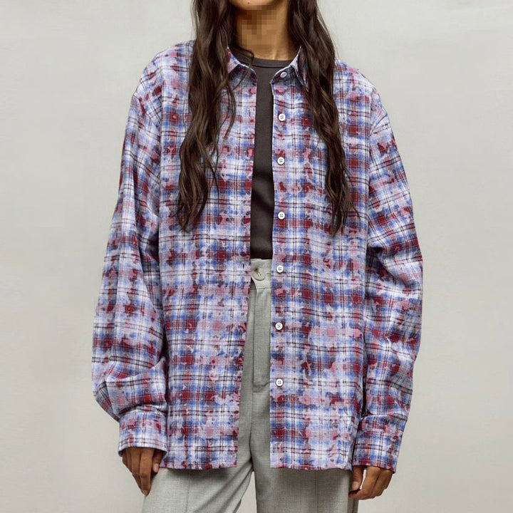Dame Oversized Karo skjorte med afslappet snit Stilla