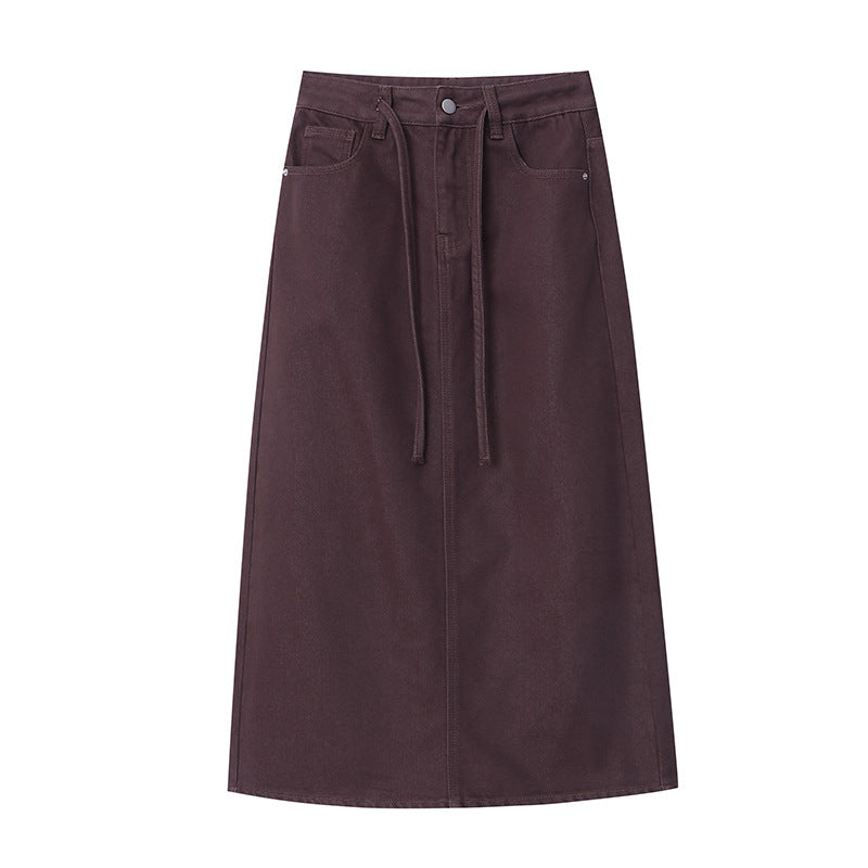 Dame Stilfuld Maxi Nederdel med Elegant Stretch Detaljer Stilla