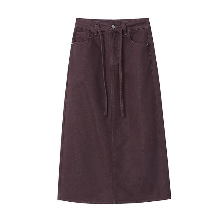 Dame Stilfuld Maxi Nederdel med Elegant Stretch Detaljer Stilla