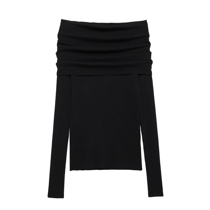 Dame Off-Shoulder Langærmet top med rynk Stilla