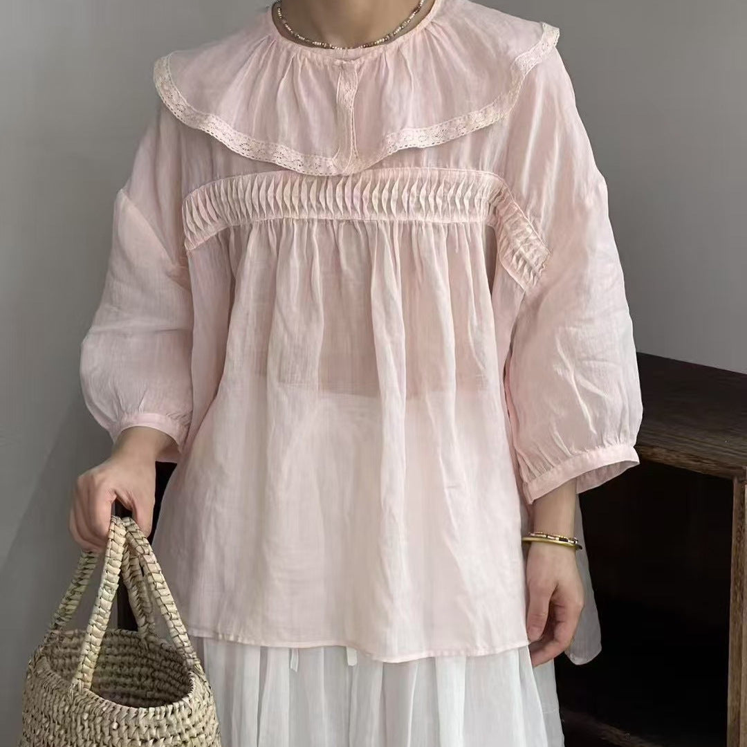 Femme Rüschenausschnitt Boho-bluse Stilla