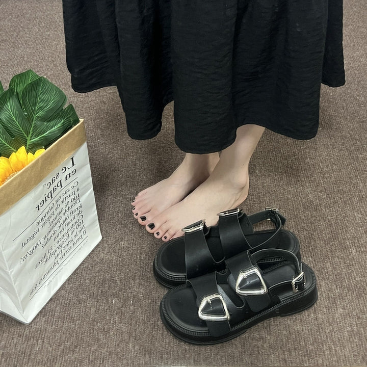 Damer Komfortable Sandaler med fashionable spænder og skridsikker sål Stilla