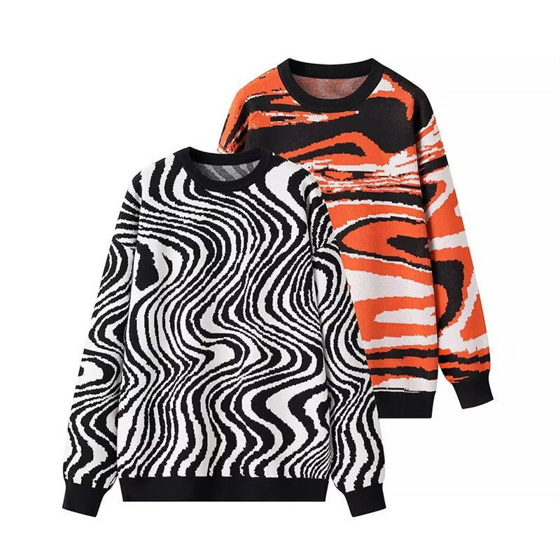 Femme Grafisk Mønster Strikpullover Stilla