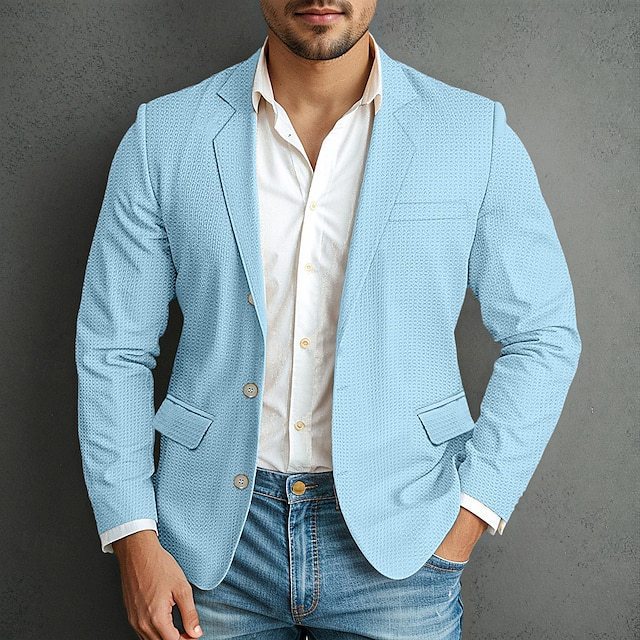 Herre elegant blazer med struktureret stof og to praktiske lommer Stilla