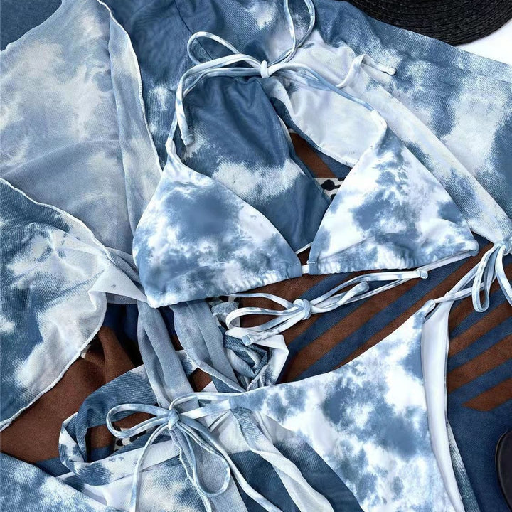 Dame badedragt med oversized indpakningstop og moderne snøre detaljer Skovae