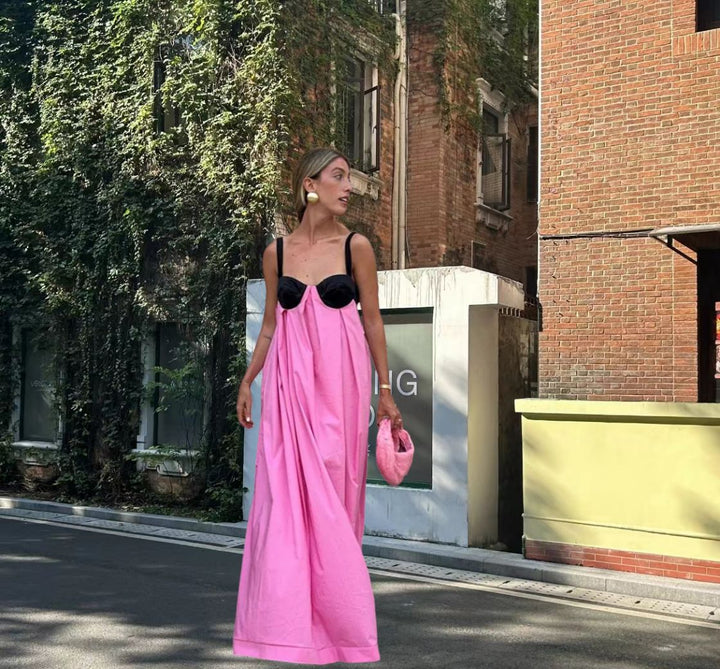 Dame Maxikjole med forførende bustier-overdel og afslappet snit Stilla