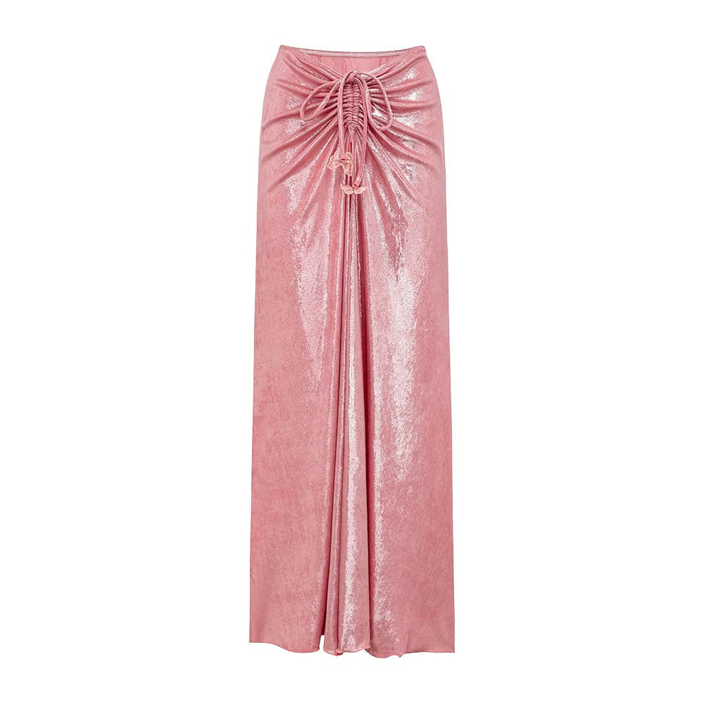 Dame badedragt med off-shoulder design og elegant nederdel Skovae