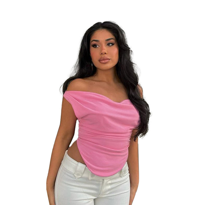 Dame Off-Shoulder Rynket Bluse Stilla