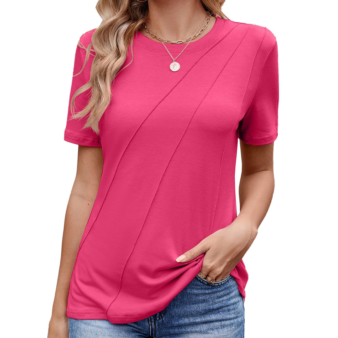 Stilla | Komfortabel Casual Crew Neck Kortærmet Top