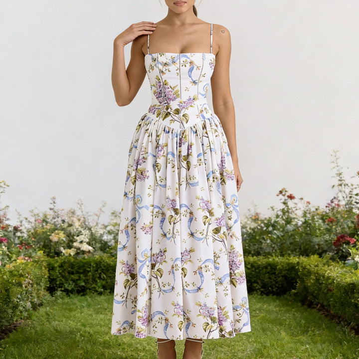 Dame Elegant maxikjole med blomstermønster og off-shoulder design Skovae