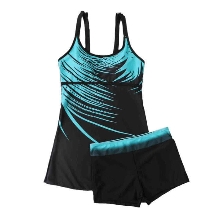 Dame sporty badedragt med flydende nederdel og integrerede shorts Stilla