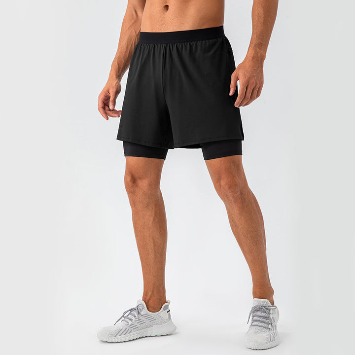 Herrer Sporty løbeshorts med integrerede kompressionsshorts og høj bærekomfort Stilla