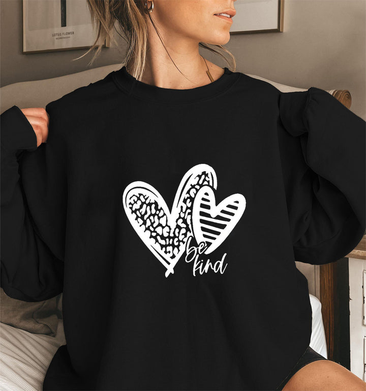 Kvinders sweatshirt med fashionable hjerte motiv og casual fit Stilla