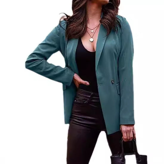 Dame moderigtigt blazer med taljeret snit og smalle revers Stilla