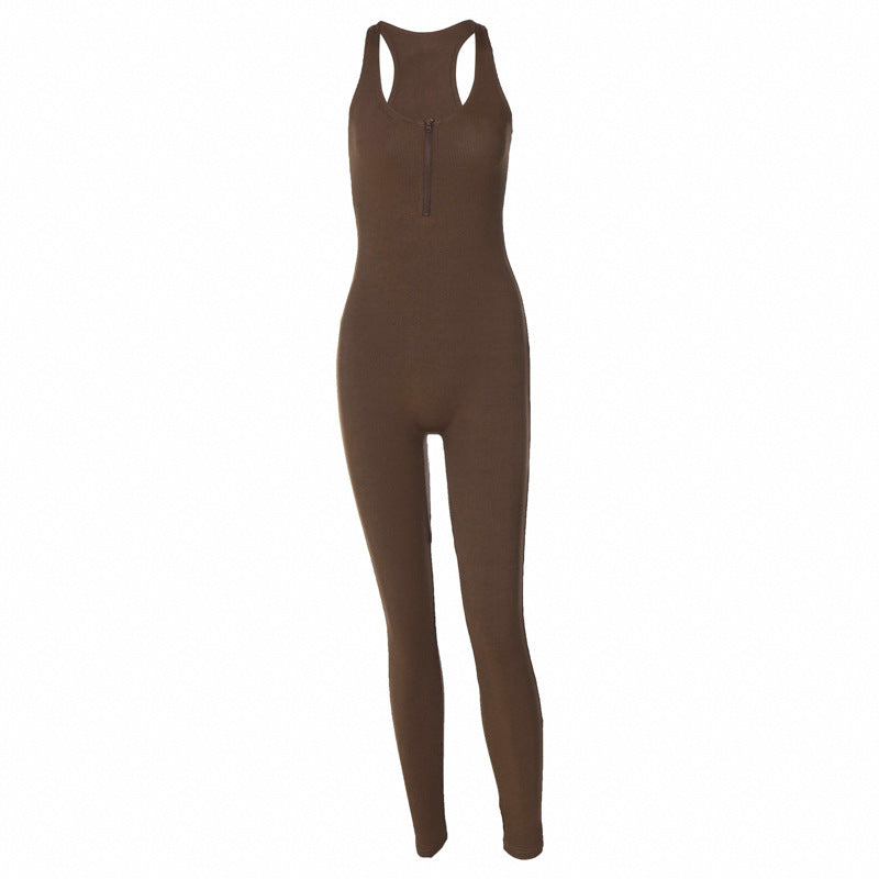 Dame Sporty jumpsuit med smart lynlås og fleksibel pasform Stilla
