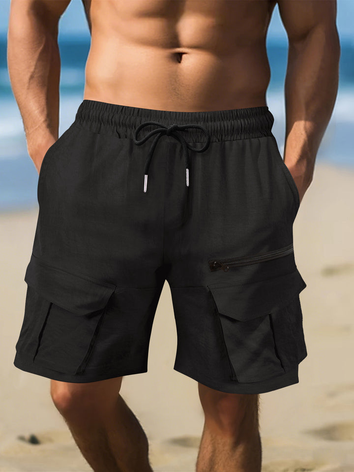 Herrer Cargo-shorts med multifunktionelle lommer og elastisk talje Stilla