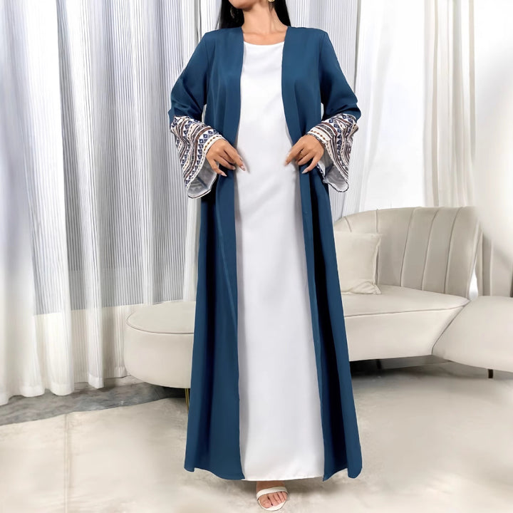 Dame Elegant Maxikjole med smart Cape og detalje-glade ærmer Stilla