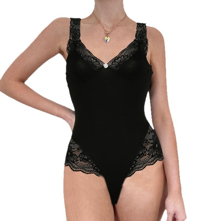 Dame bodystocking med elegant spidsedekoration og komfortabel pasform Skovae