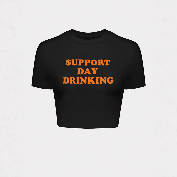 Dame Crop-T-Shirt med kreativt citatdesign Skovae