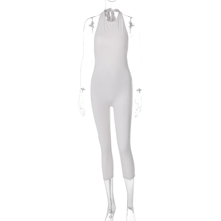 Dame Moderne Stretch-Jumpsuit med elegant Halsbånd-design Stilla