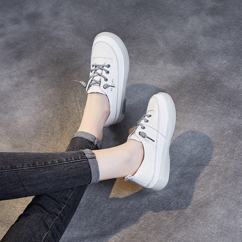 Dame Fritid Snøresneakers med blødt læder-overmateriale Stilla