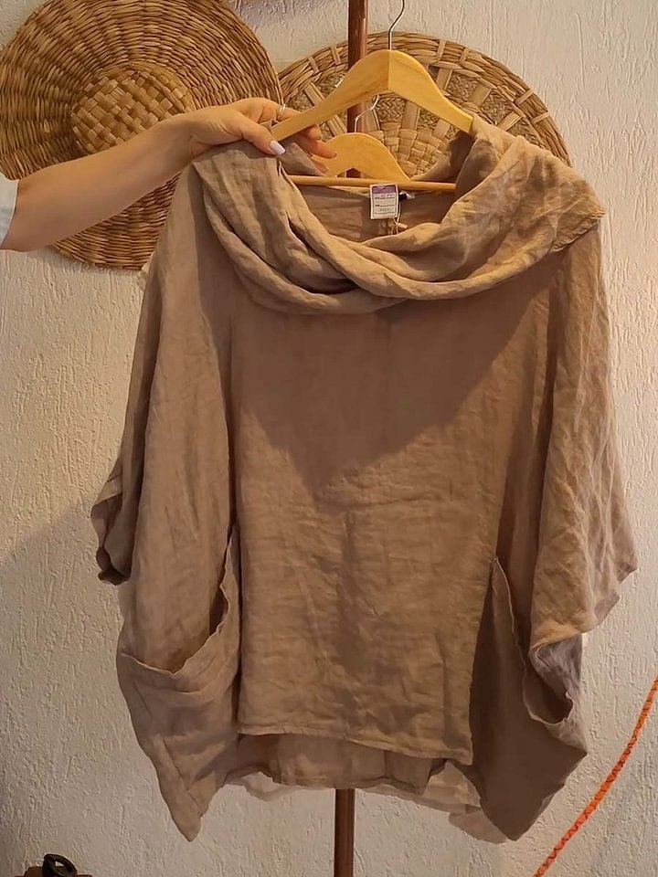 Damer Oversize Bluse med generøs krave Stilla
