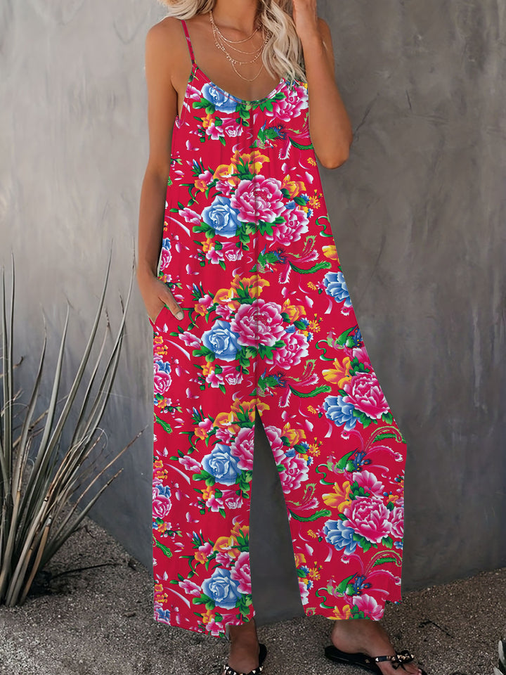 Dame jumpsuit med blomstermønster fra Stilla
