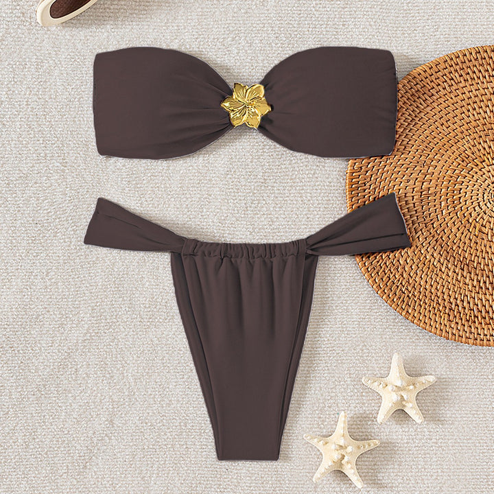 Dame Bandeau-Bikini med elegant lukning og moderne design Skovae