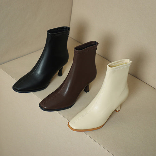 Femme Spids-Tå High-Heel Støvletter med Lynlås Stilla