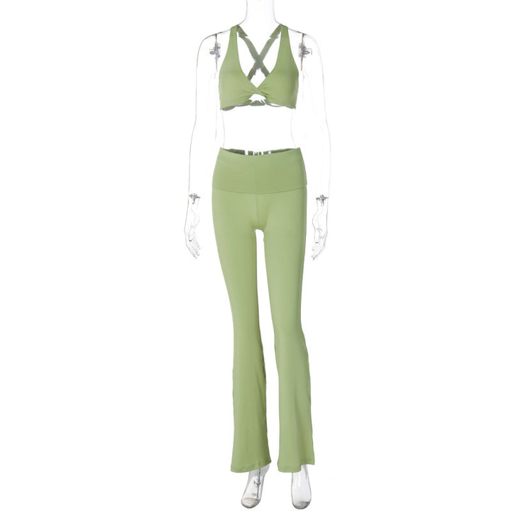 Dame Sporty To-delt med cropped overdel og tætsiddende leggings Stilla