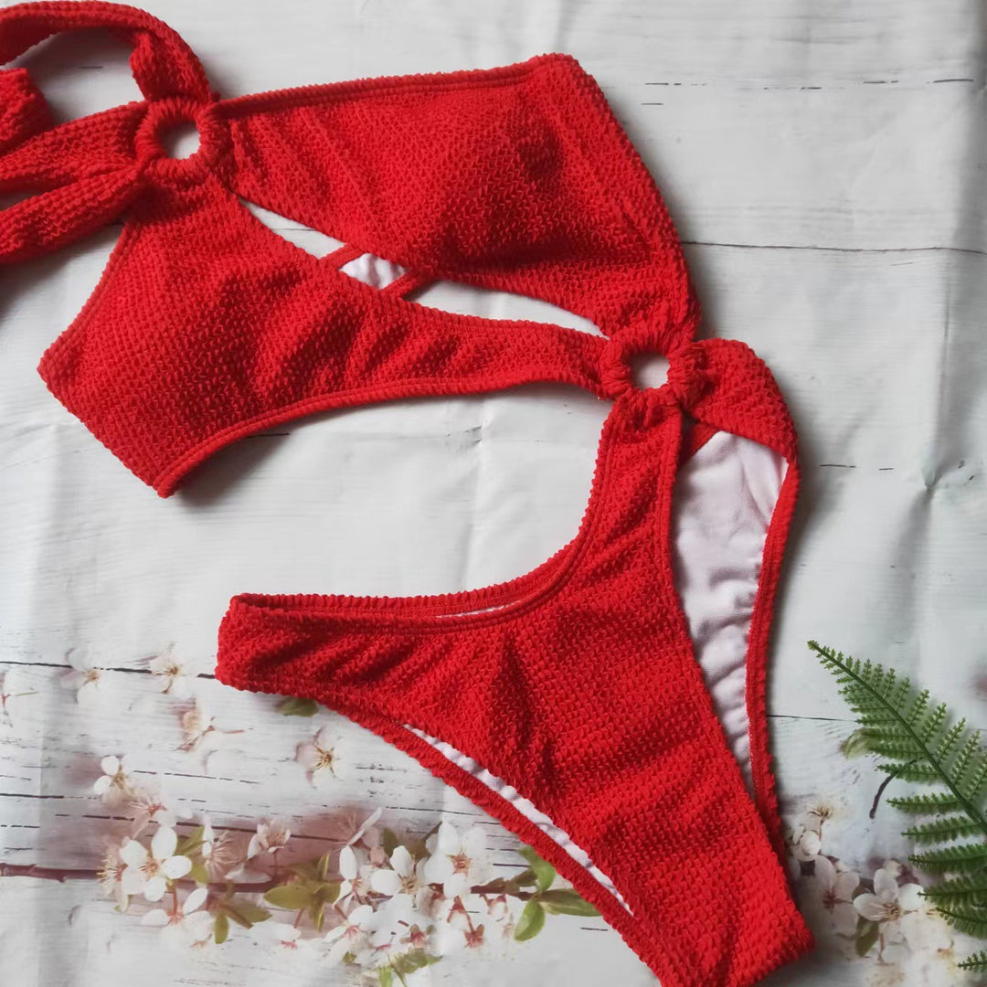 Femme High-Cut En-Skulder Bikini Sæt Stilla