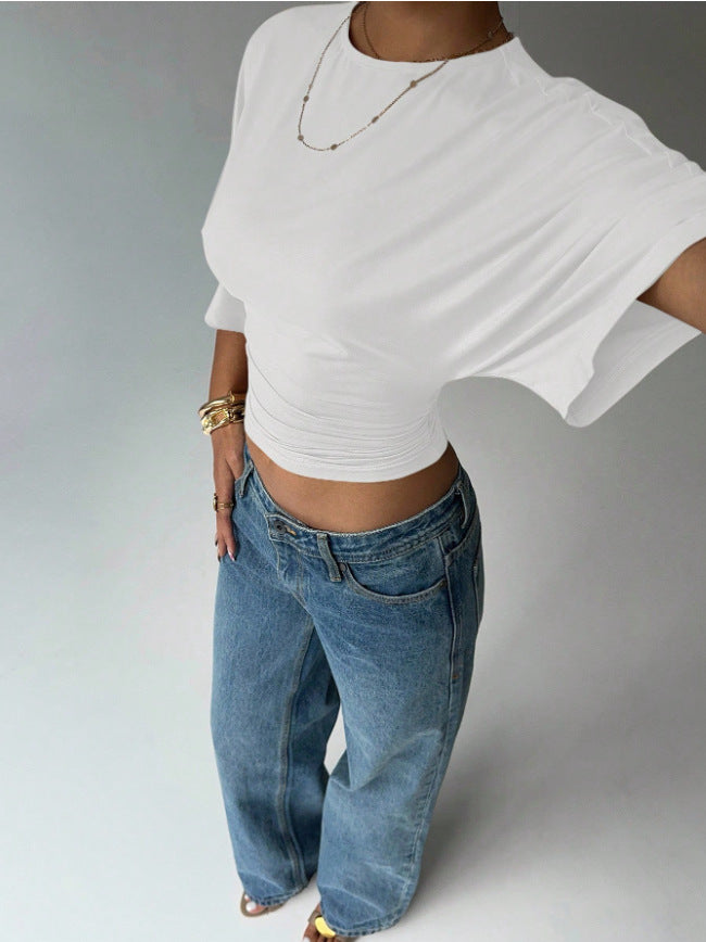 Dame Kortærmet Crop-Top Skovae