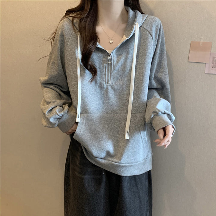 Femme Zip-Up Hættetrøje Sweatshirt med blødt fleecefor Stilla