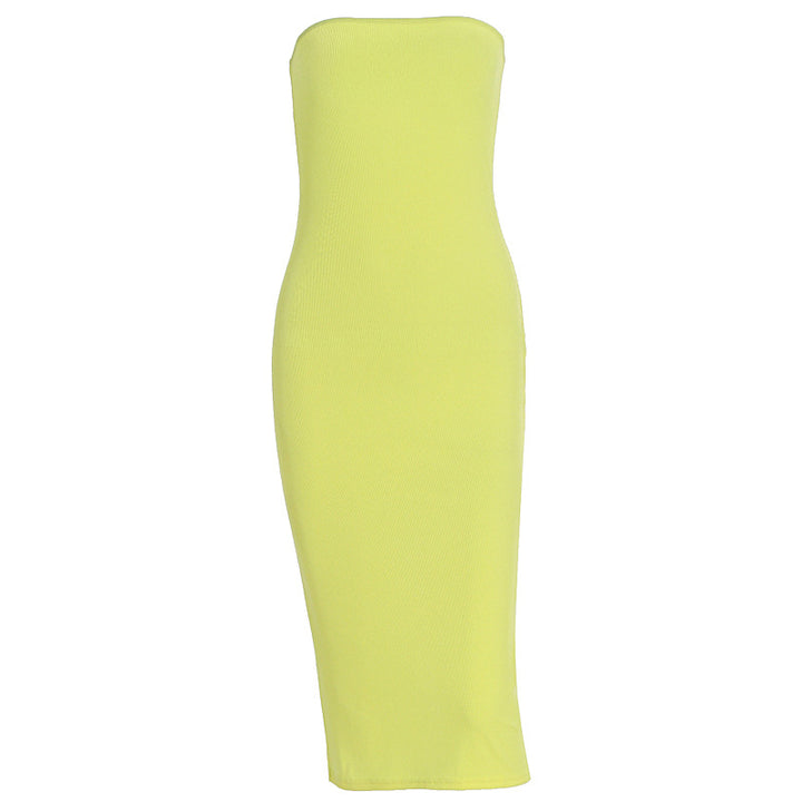 Dame Basic-Bodycon kjole uden stropper Skovae