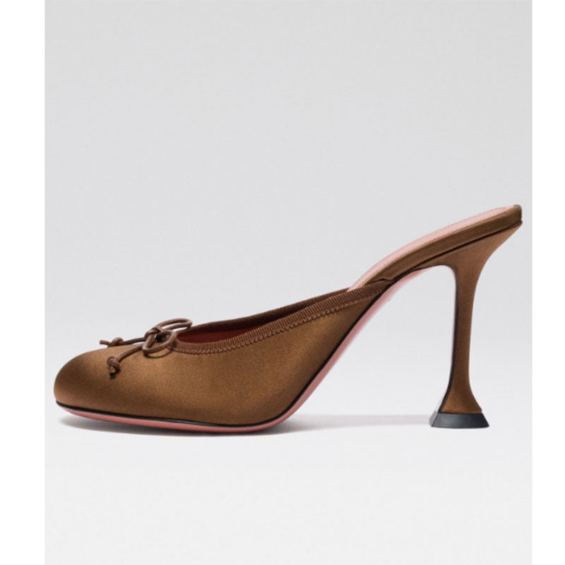 Femme Stilfulde High-Heel Mules med Dekorativt Sløjfe-Detalje Stilla