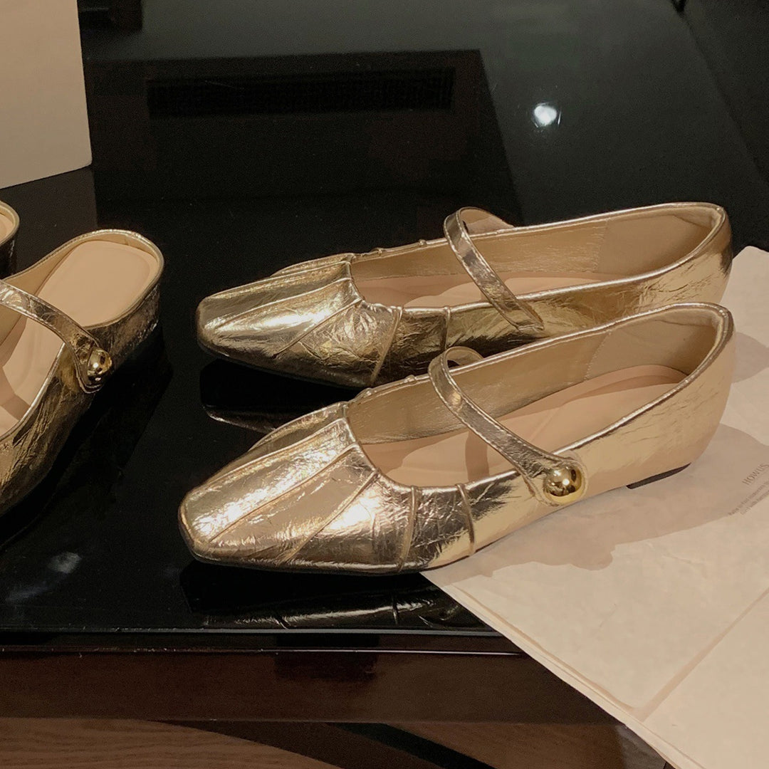 Damer Elegante Mary Jane Ballerinas med Dekorativ Rem Stilla