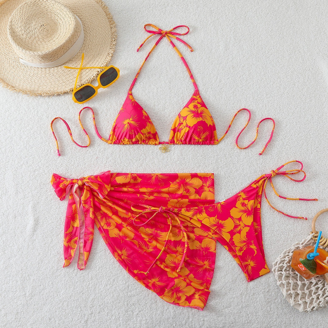 Dame blomsterprint bikini sæt Skovae