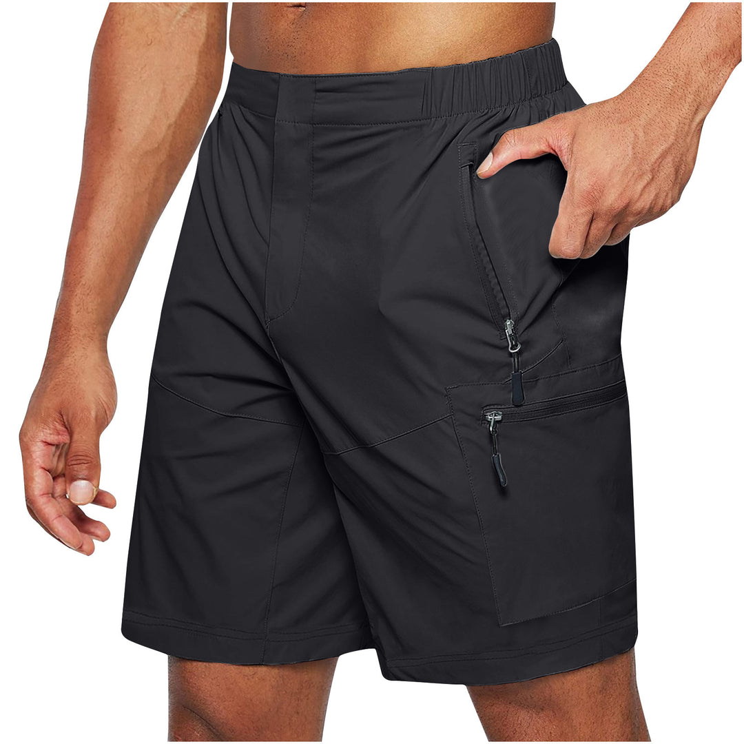 Herre funktionelle fritidsshorts med flere lynlåslommer og elastisk talje Stilla