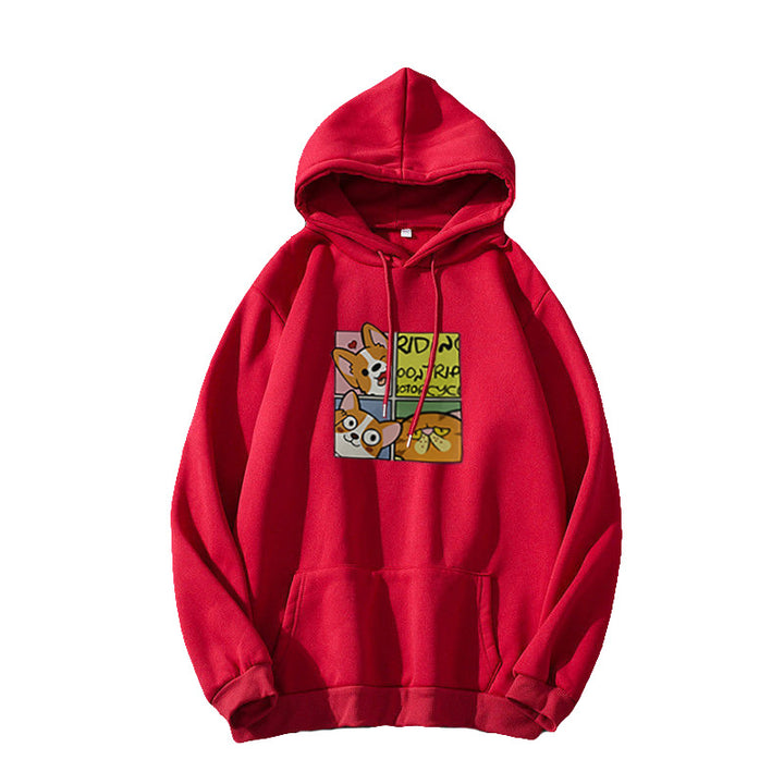 Kvinde Hoodie med sødt hunde design Skovae